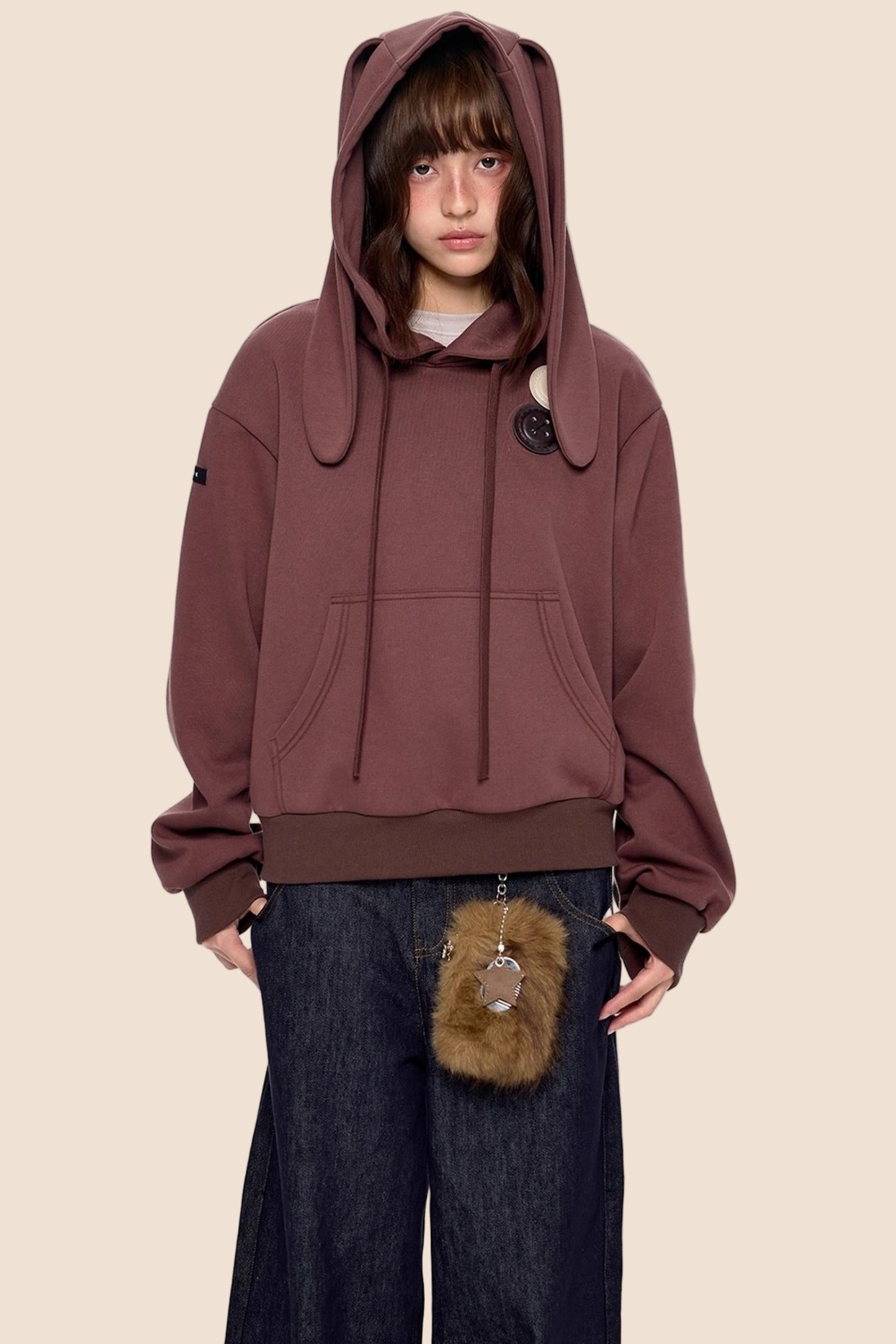 Retro Rabbit Drawstring Hoodie