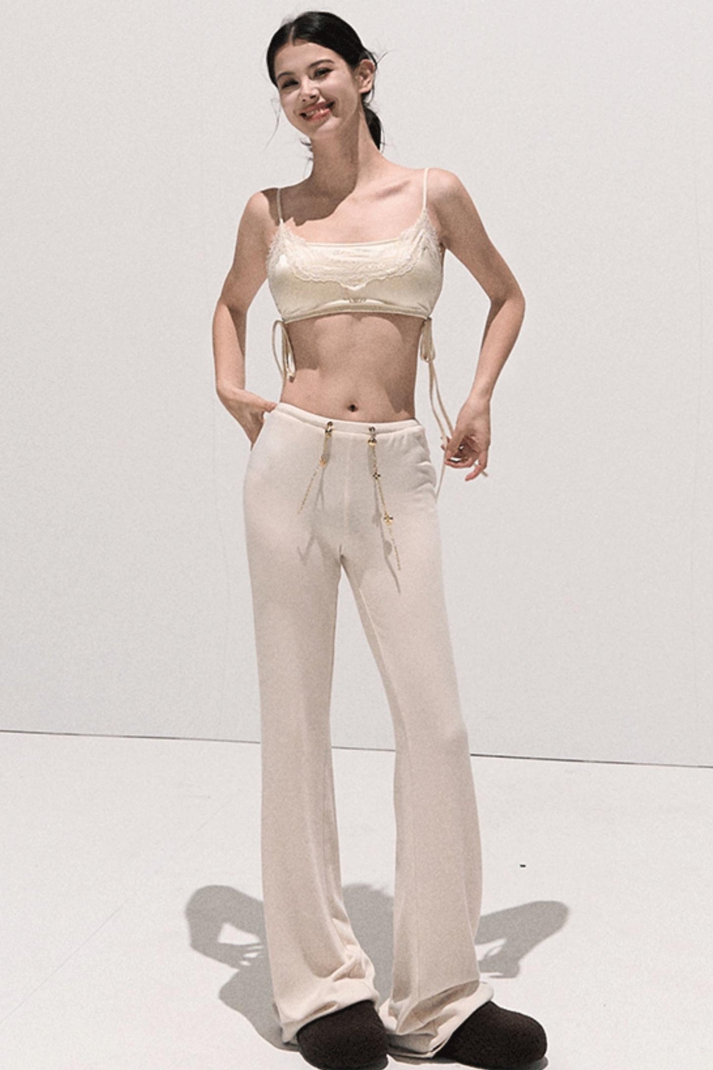 Lace Paneled Satin Inner Top