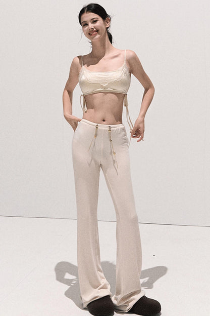 Lace Paneled Satin Inner Top