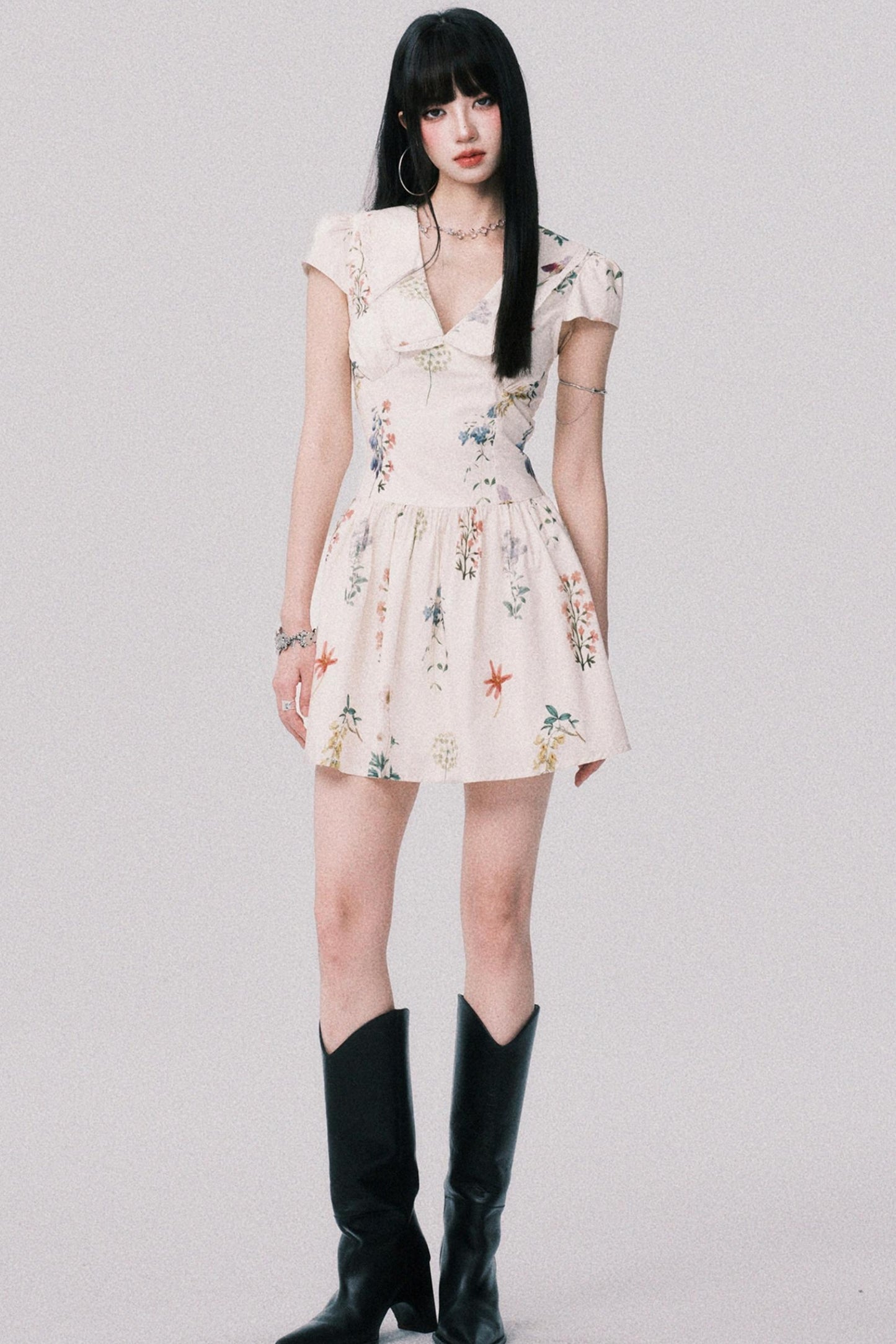 Floral Doll Neck Dress