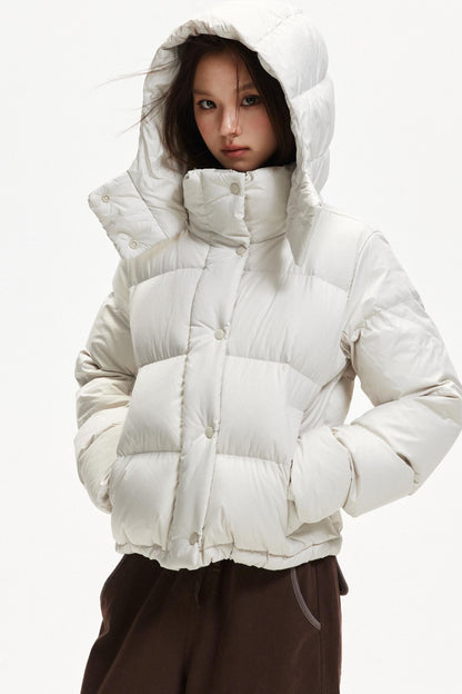 Hooded White Duck Down Jacket