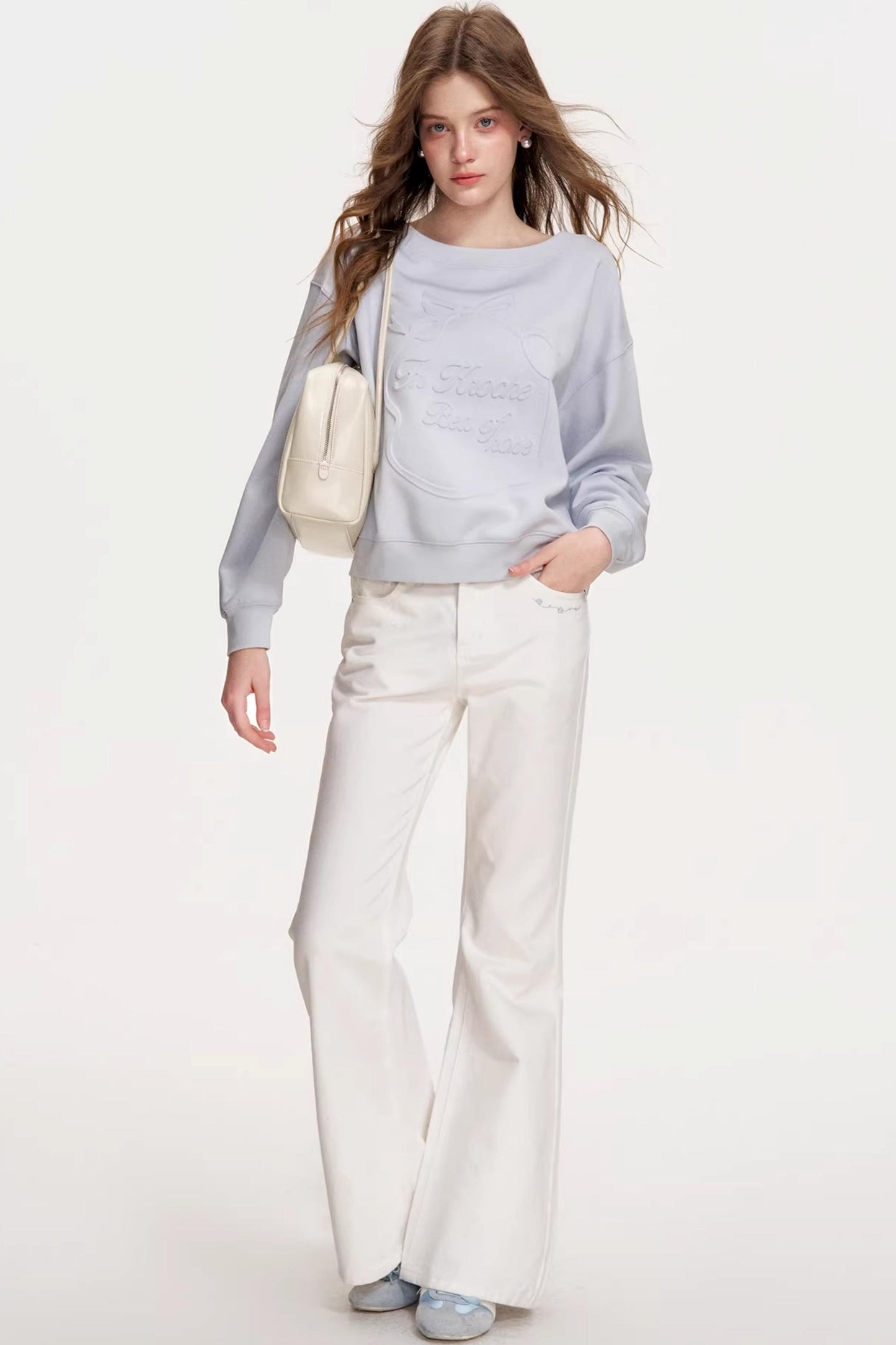 Hand-Painted Embossed Modal Sweatshirt