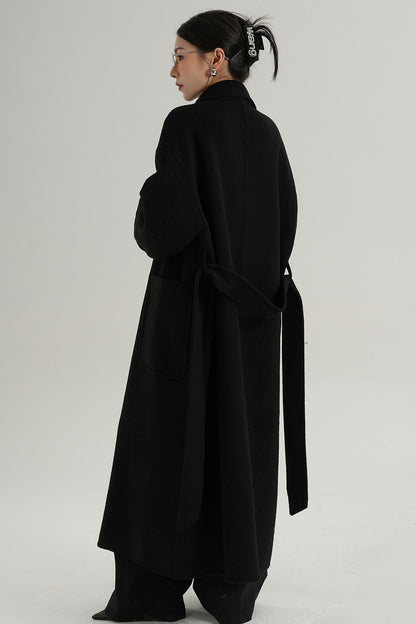 Stand-Up Wool Long Coat