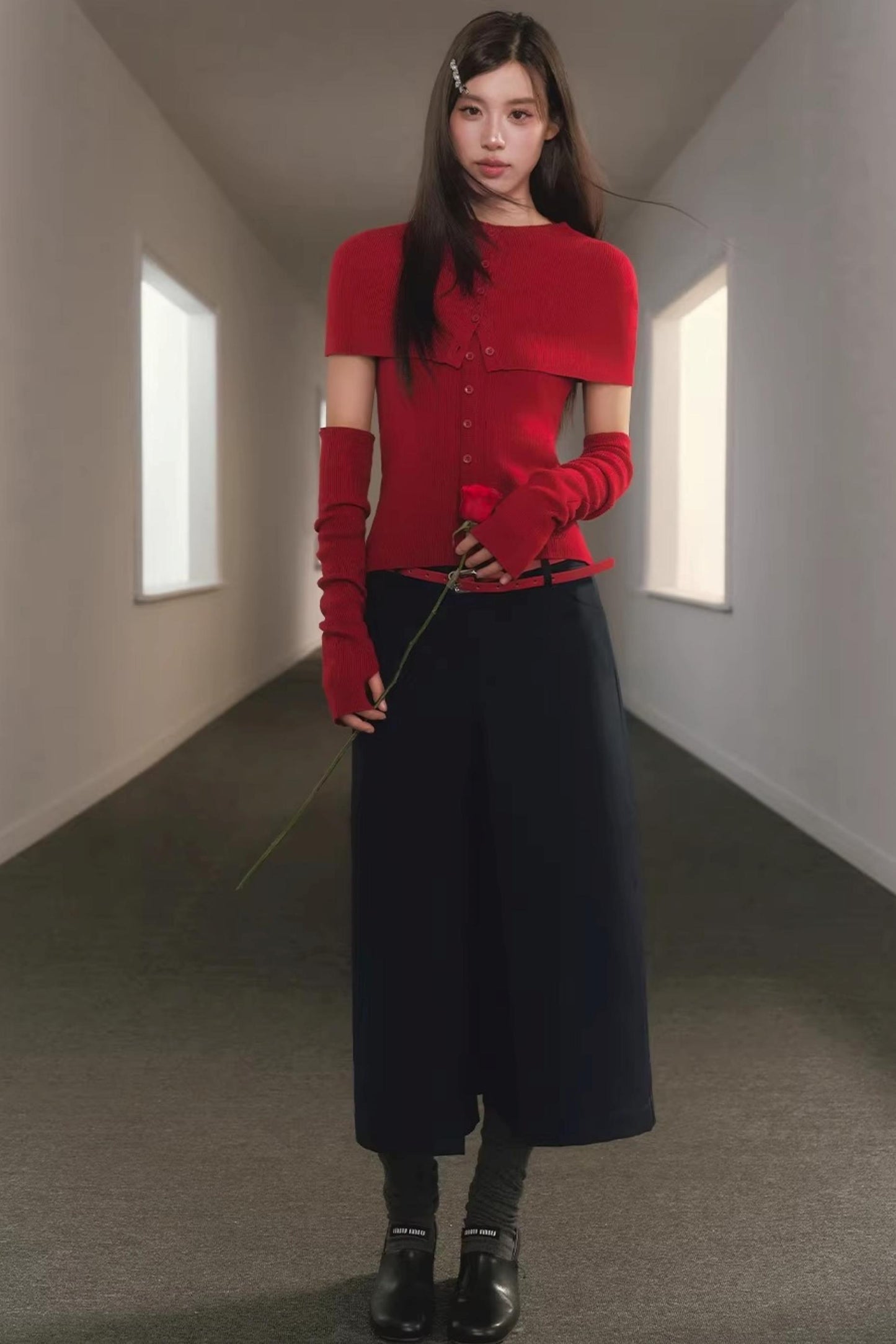 Slim-Fit Knit Cardigan Set-Up