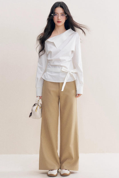 Lace Paneled Wide Pants