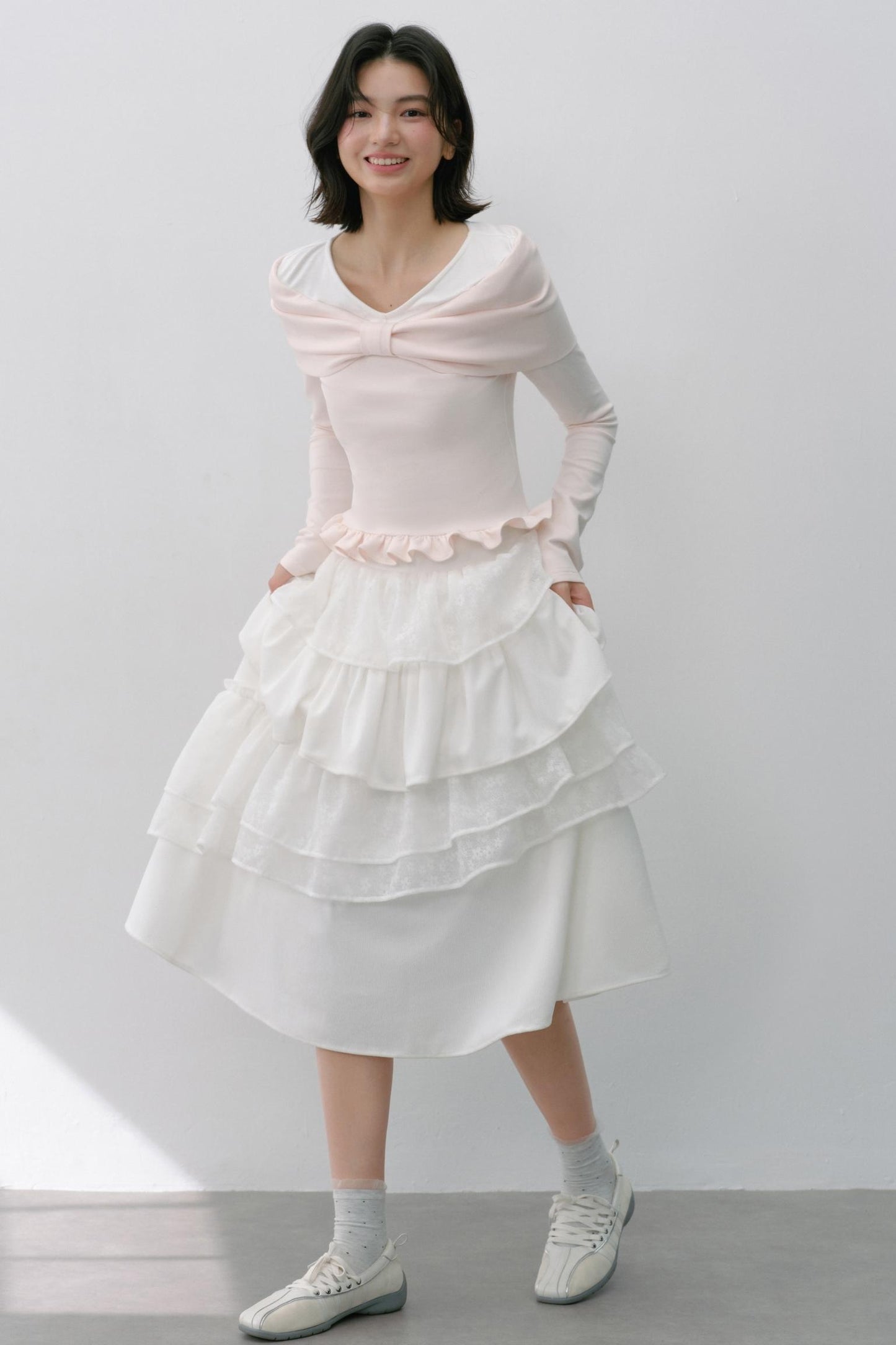 Vintage White Flower Puffy Skirt