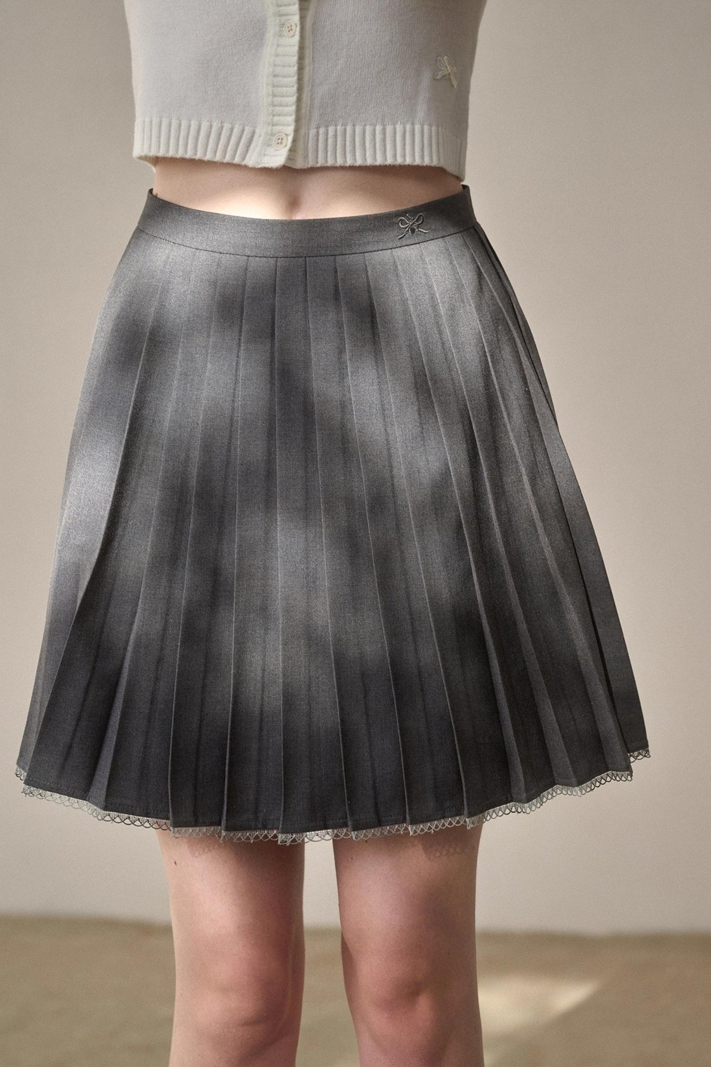 Gray Pleated Skirt