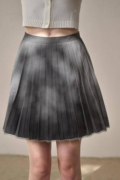 Gray Pleated Skirt