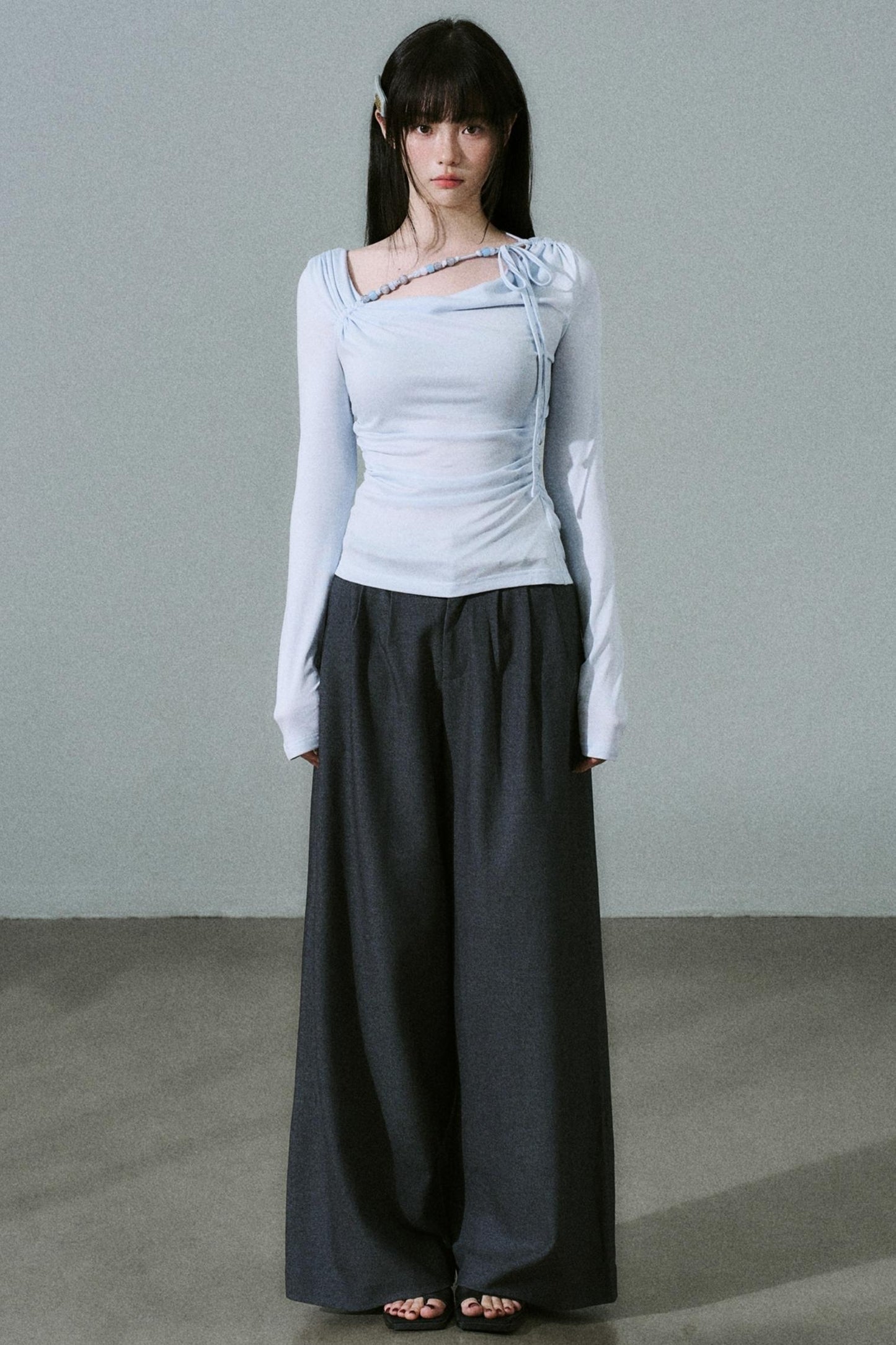 Tencel Wool Wide-Leg Pants