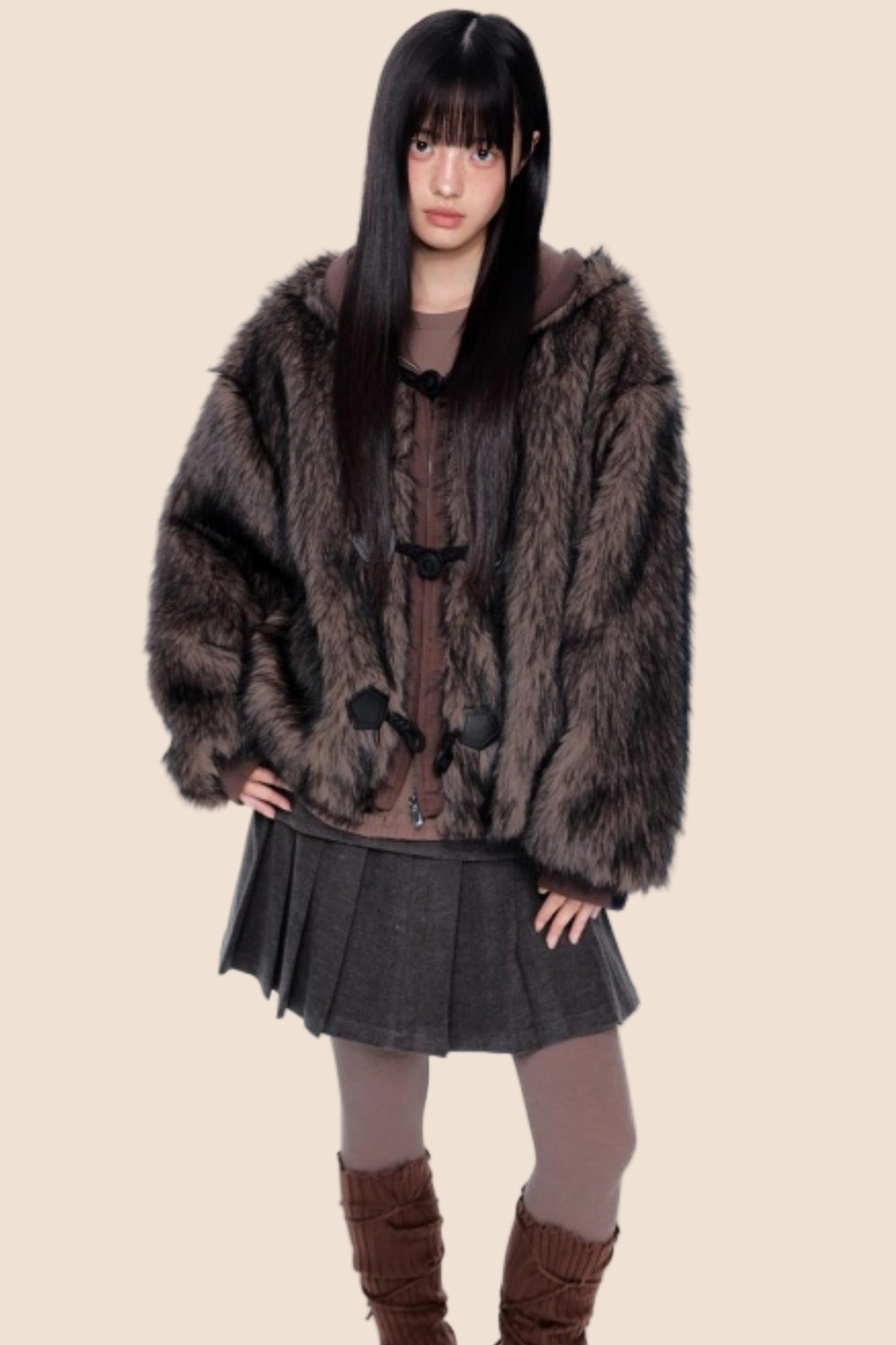 Faux Fur Hooded Jacket