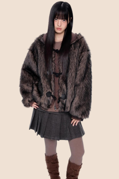 Faux Fur Hooded Jacket