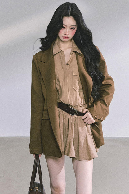 High Wisdom Cargo Dress & Shawl Set