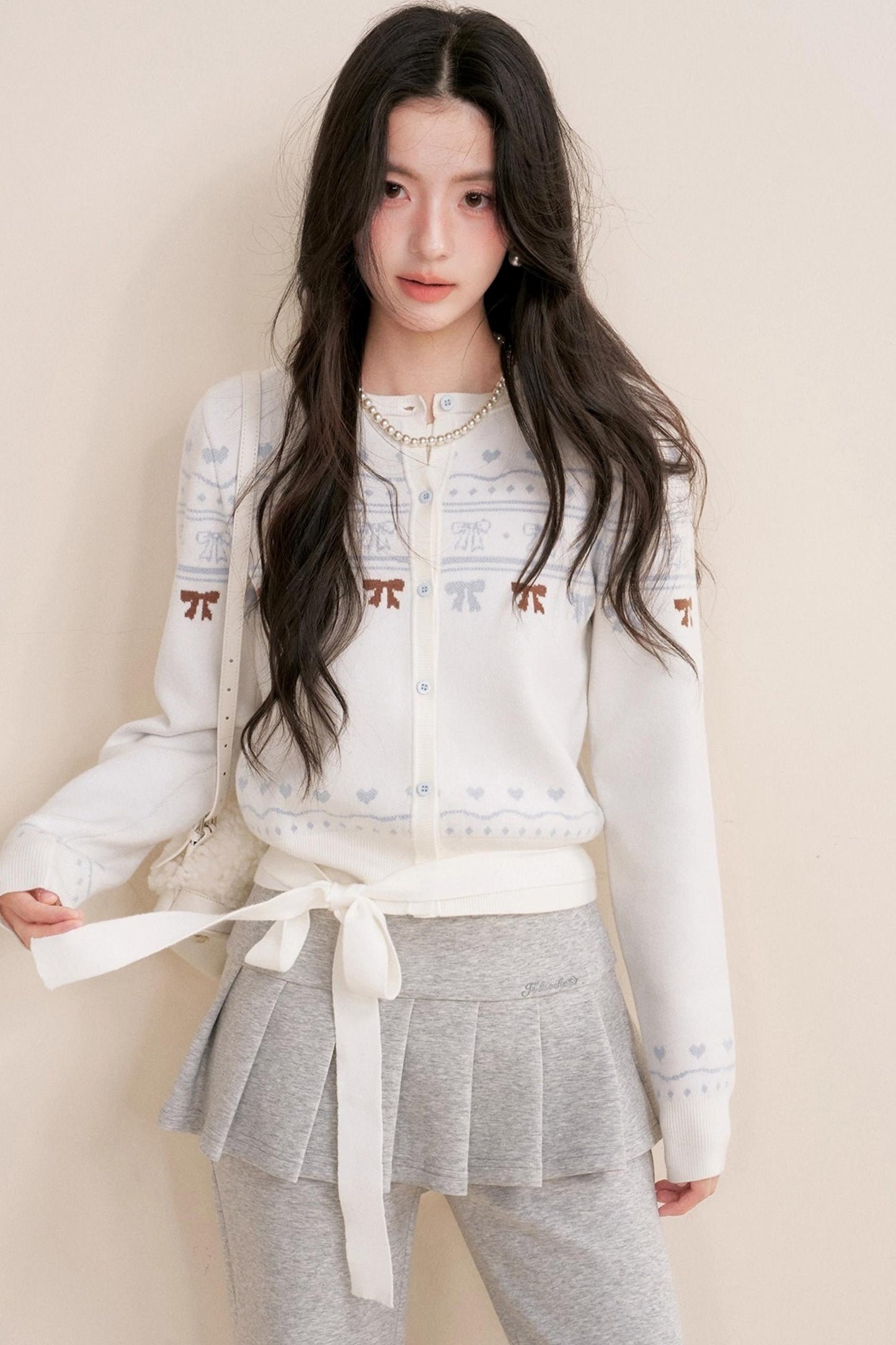 Pure Hand-Painted Jacquard Crew Neck Sweater