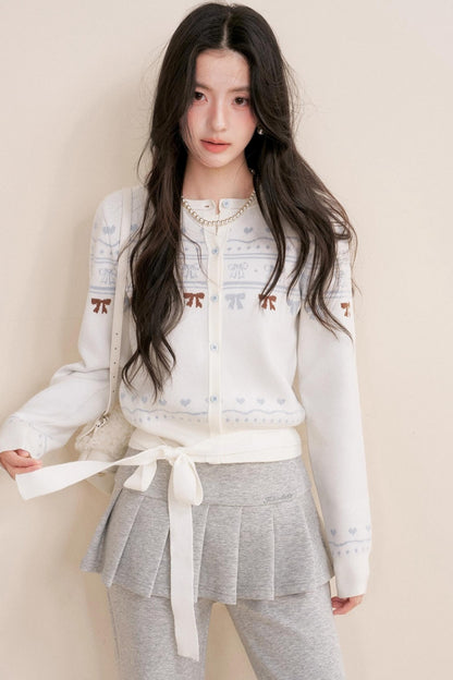 Pure Hand-Painted Jacquard Crew Neck Sweater