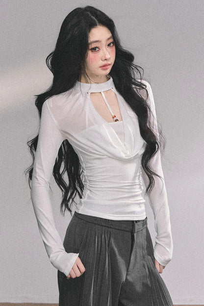 Pure Desire Long-Sleeved Black Top