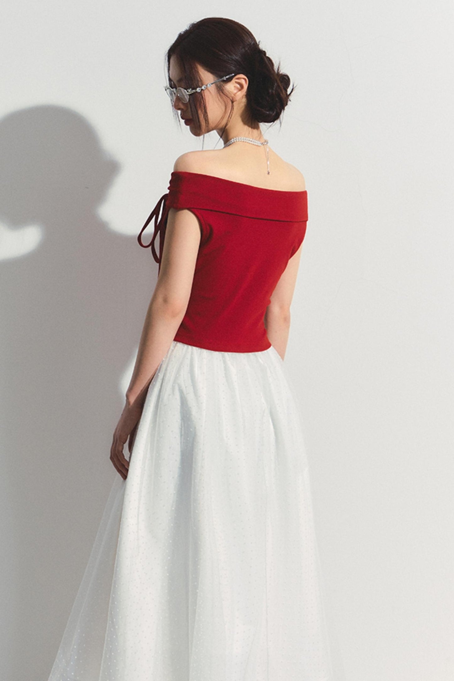 Pink Wool Blend Strapless Top