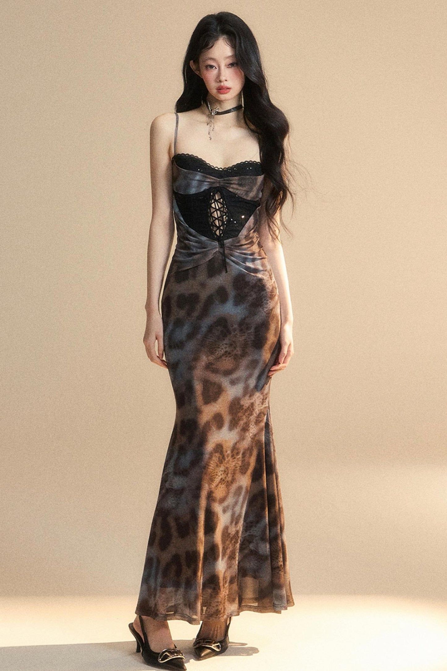 Venus Lace Leopard Dress