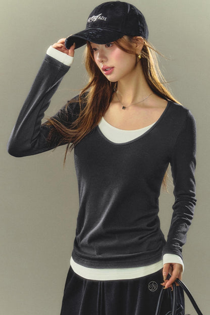 Slim Fit Fashionable Layered Top