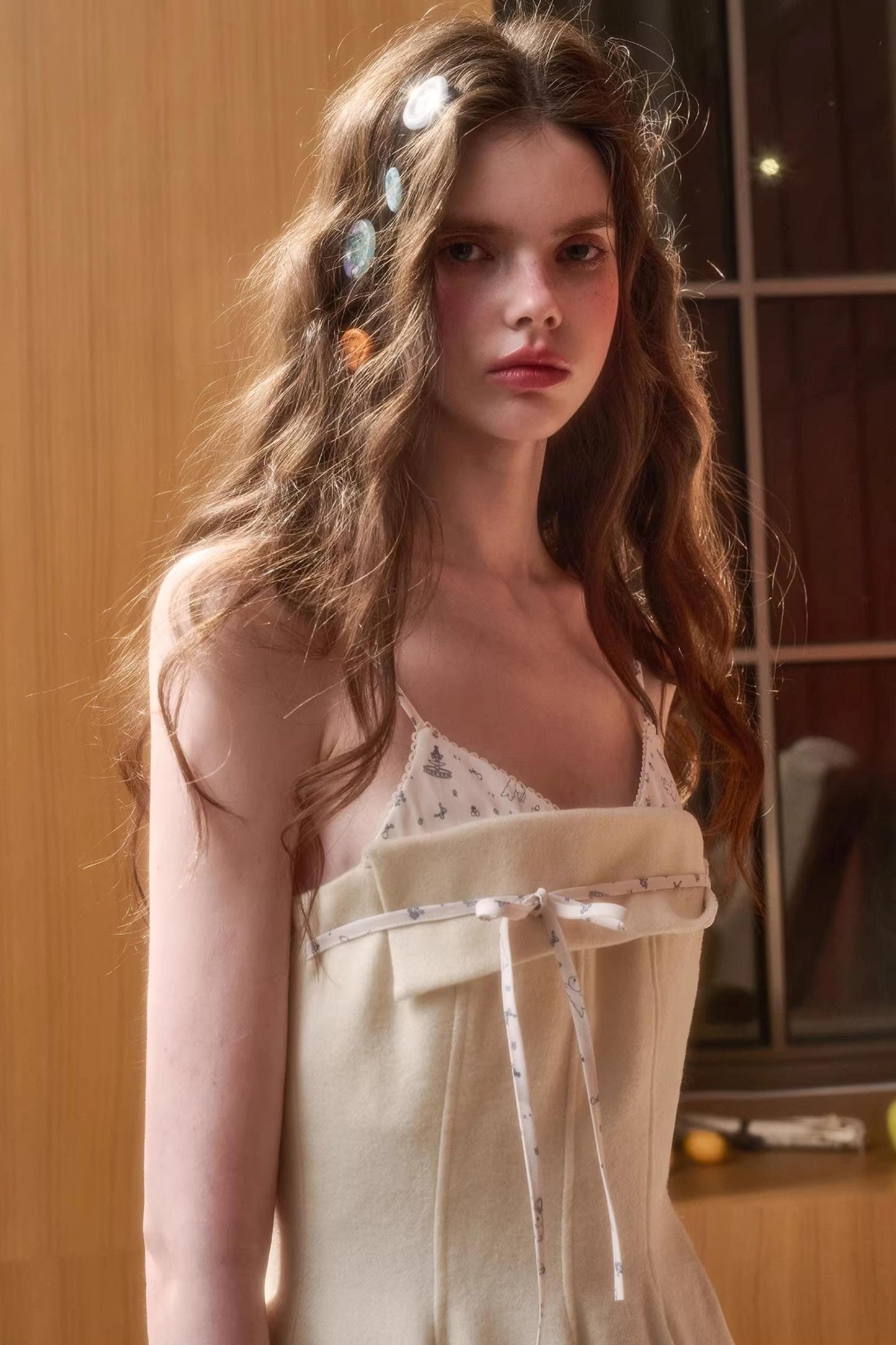 Wool Fluffy Camisole Dress