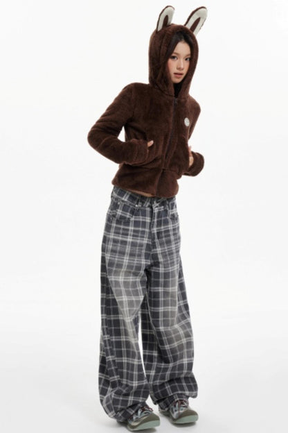 American Check Scimitar Wide-leg Pants