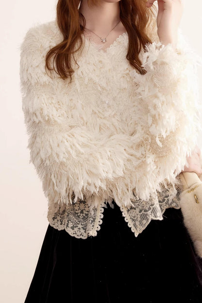 Lace Patchwork Fringe Jacket