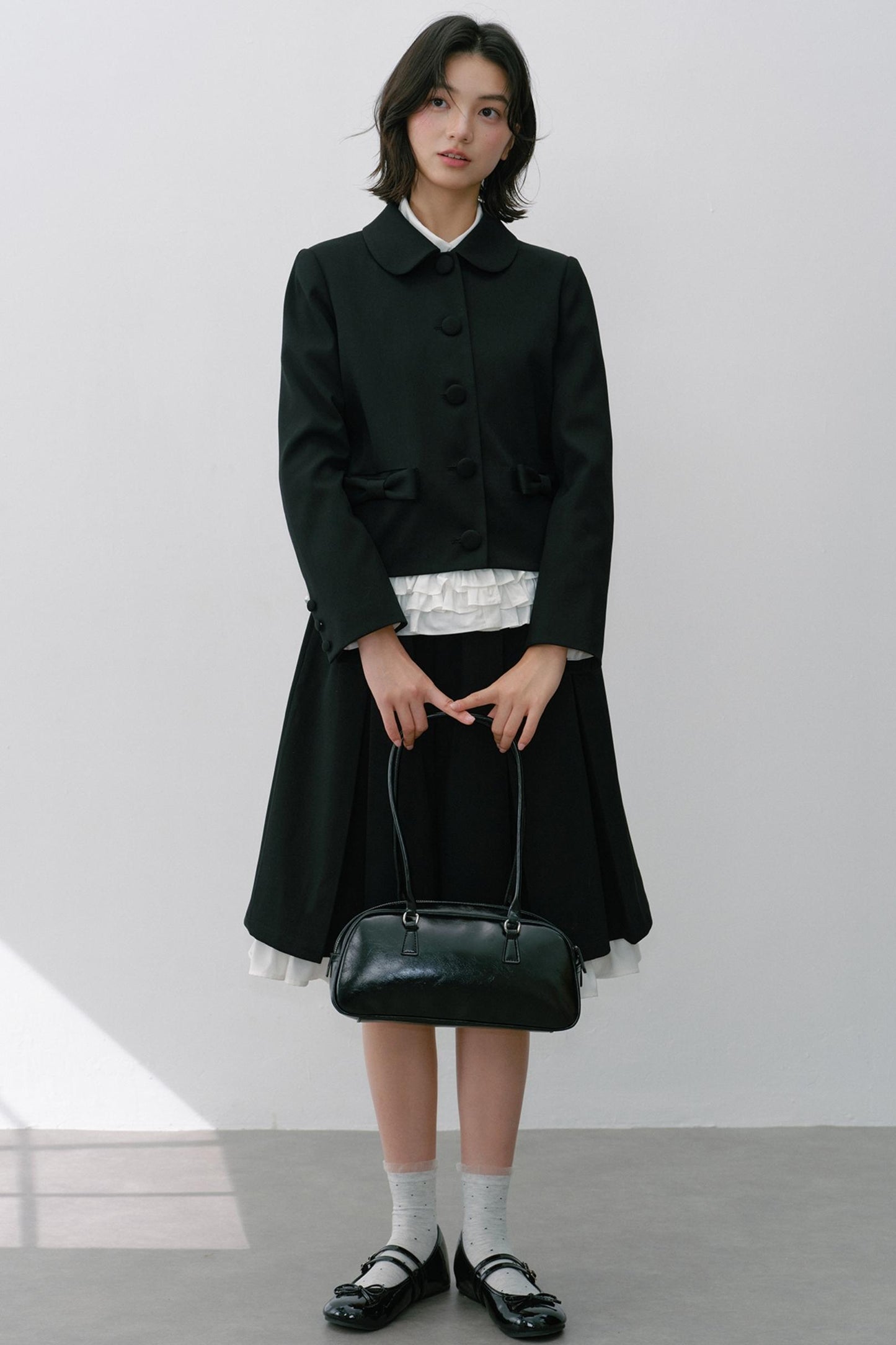 Elastic Pleated Skirt Suit Set-Up