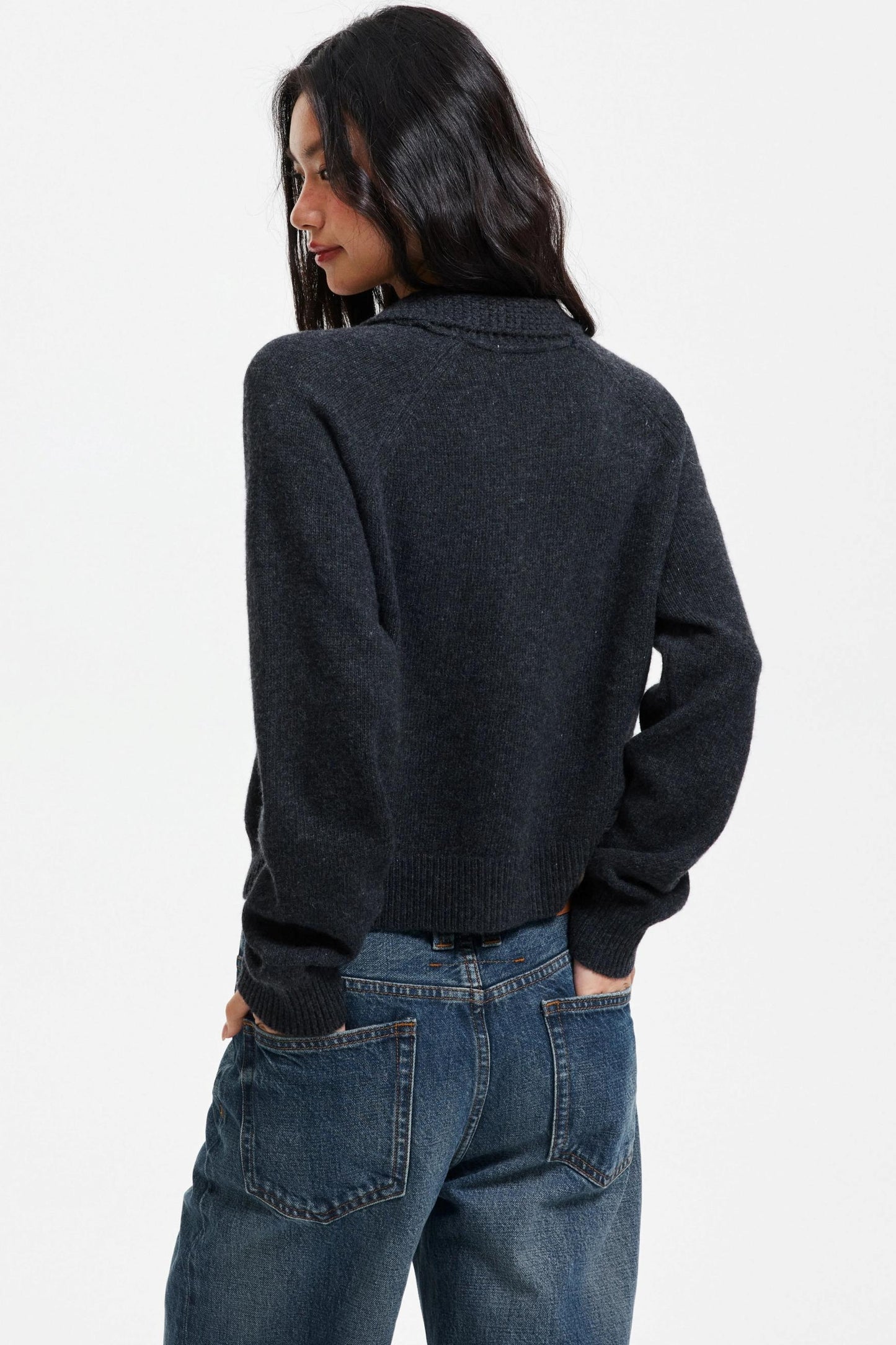 Pure Wool Raglan Cardigan