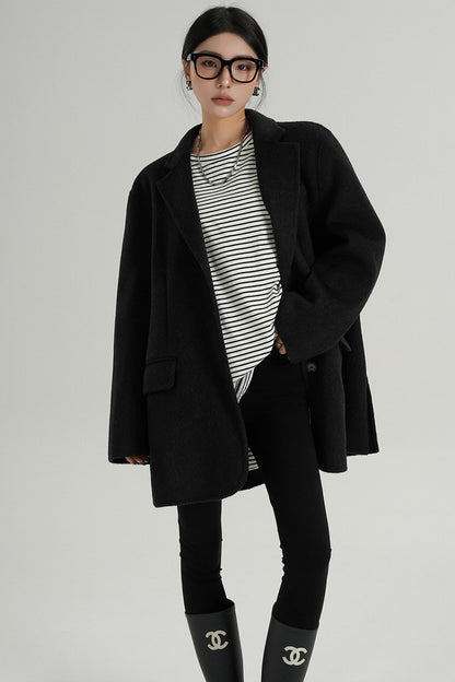 High-End Wool Tweed Suit Jacket