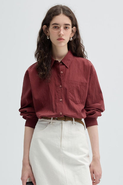 French Vintage Ancola Red Shirt Set-UP