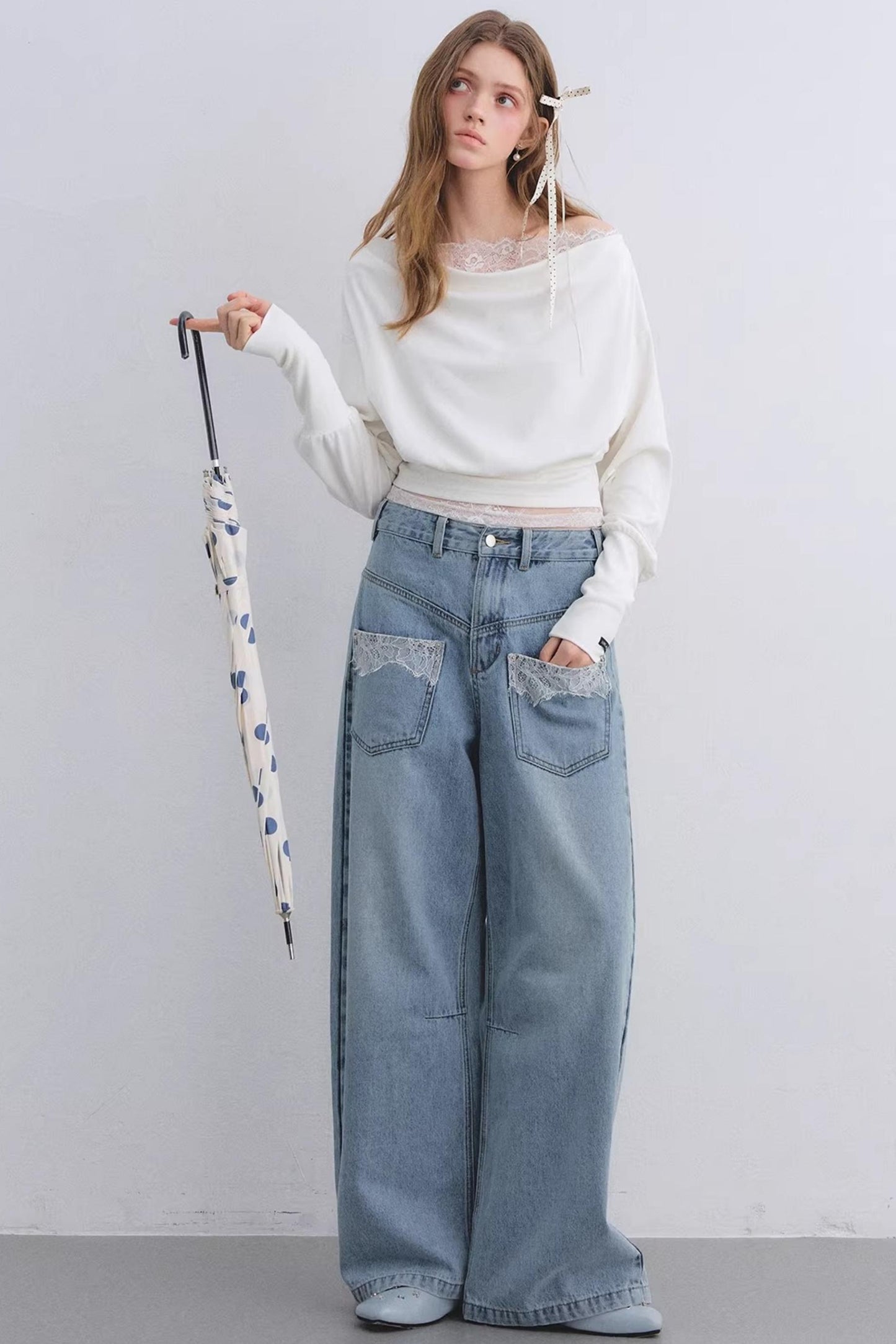 Lace Patchwork Turtleneck Top
