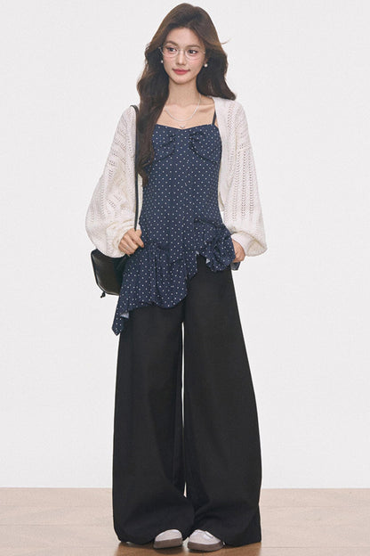 Hollow-Out Knitted Cover-Up Set-Up