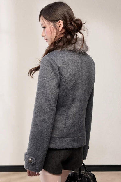 Single-Breasted Woolen Jacket