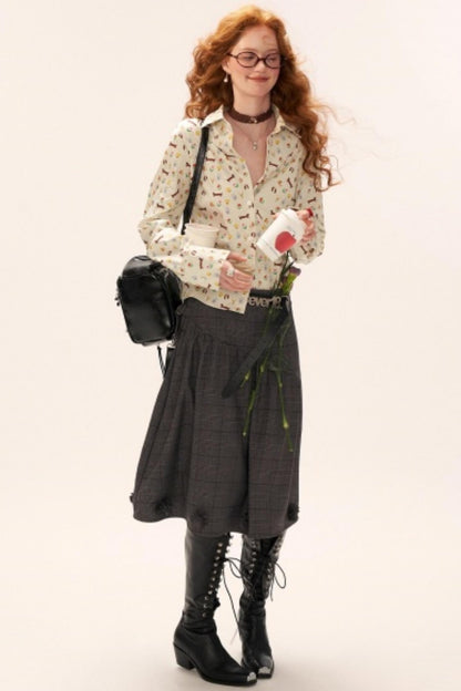 Flower High-End Mid-Length Skirt