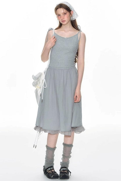 Nap Lace Panel Slip Dress