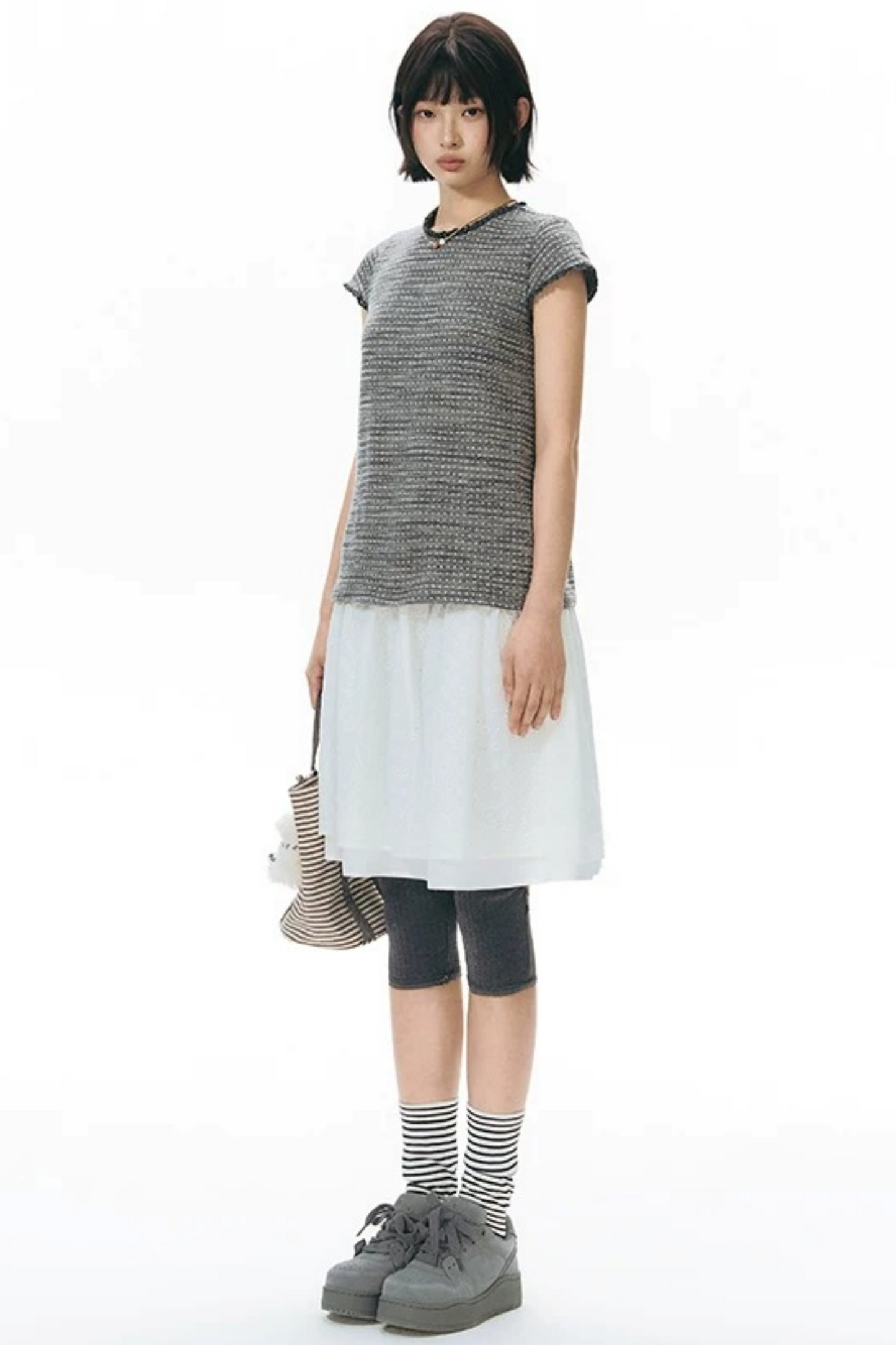 Double-Layered Puff A-Line Skirt