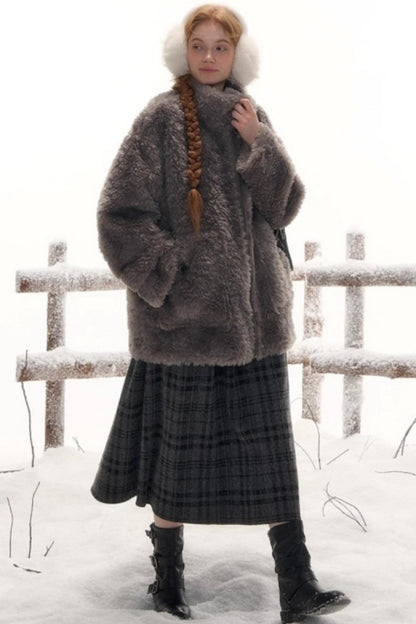 Reversible Suede Stand Collar Jacket