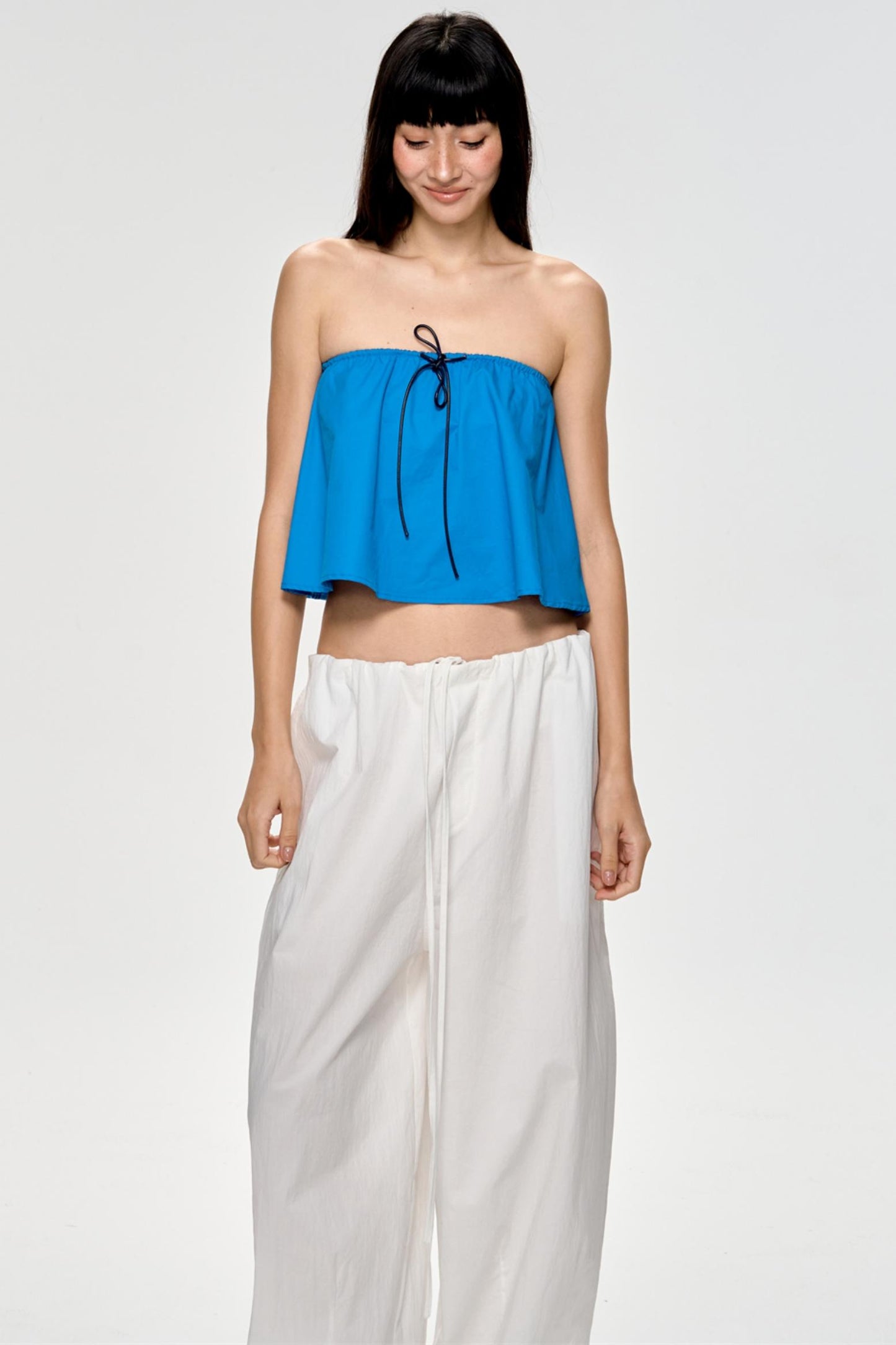 Bright Blue Backless Plunge Top