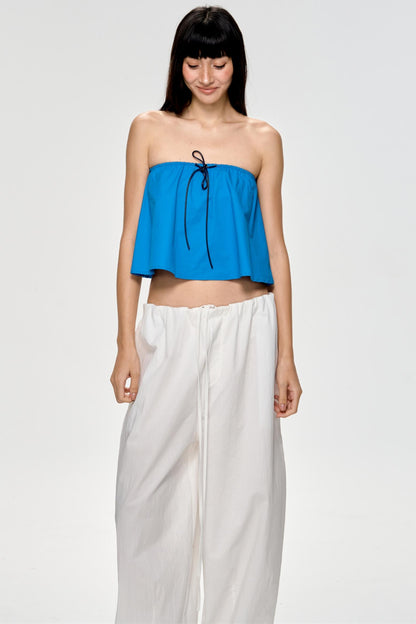 Bright Blue Backless Plunge Top