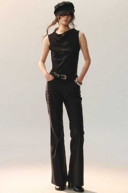 Top in Maglia con Ricamo e Nappe