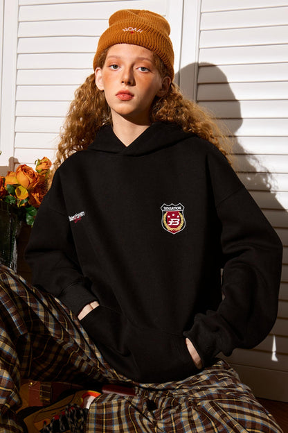 Retro Print Hooded Top