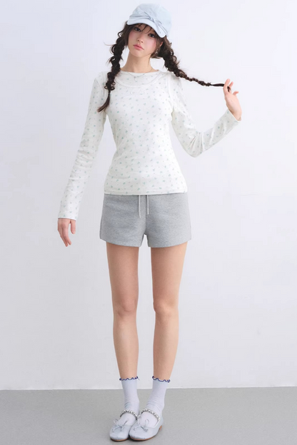Floral Curved-Edge Vest Set