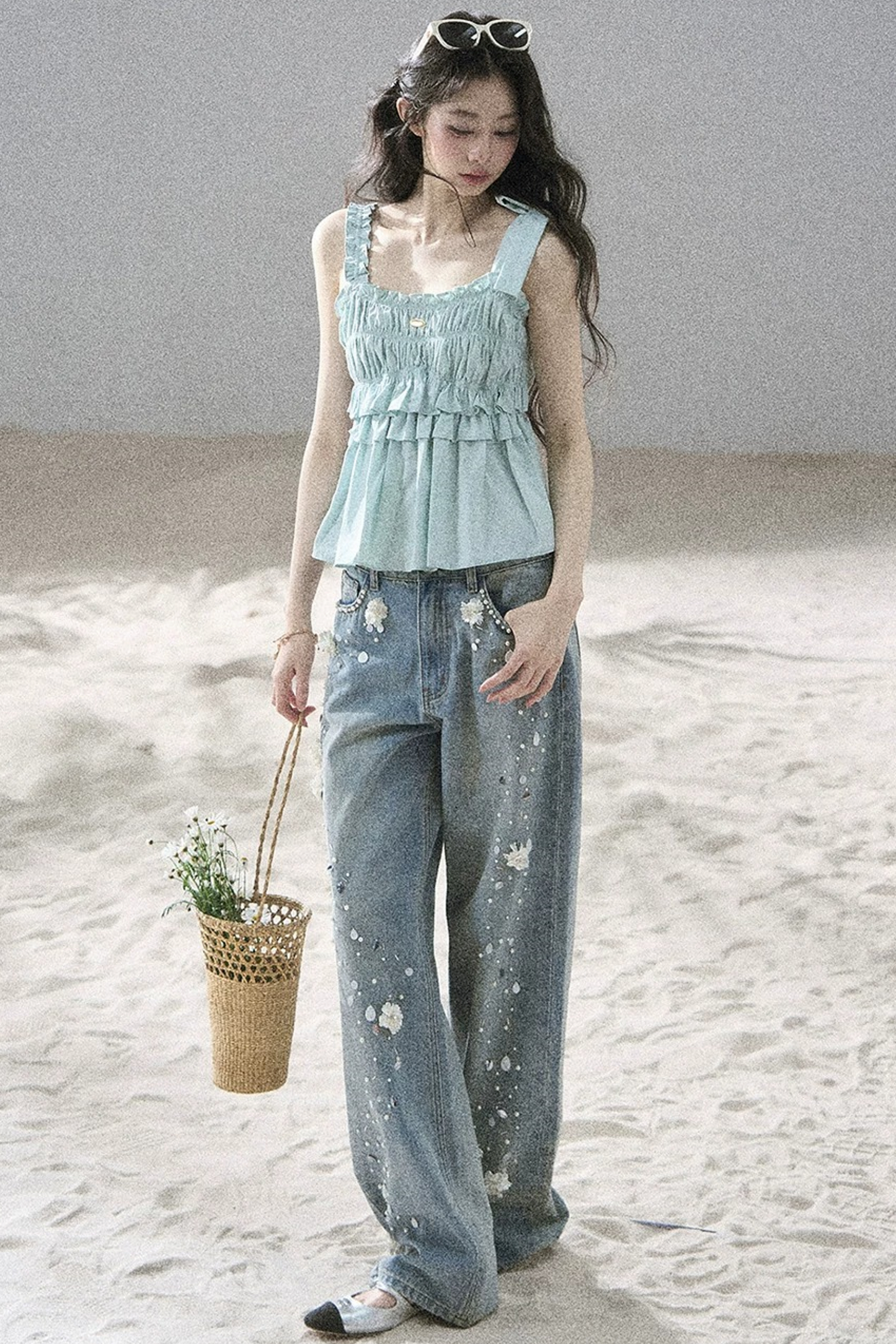 French Pleated Summer Blouse
