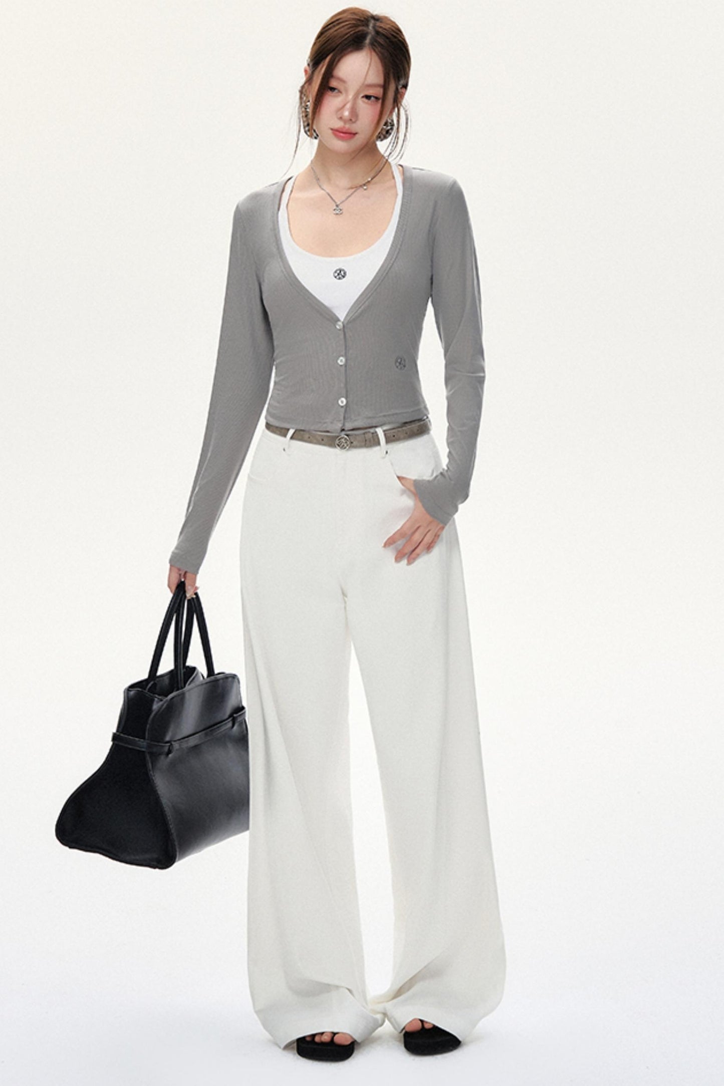 Retro Straight Mop Pants