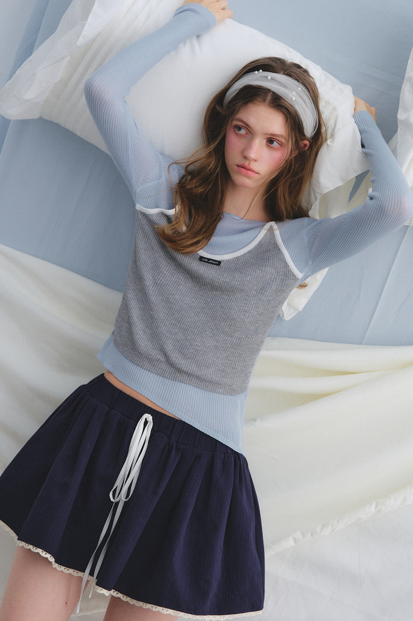 Farbblockiertes Strick-Camisole-Top