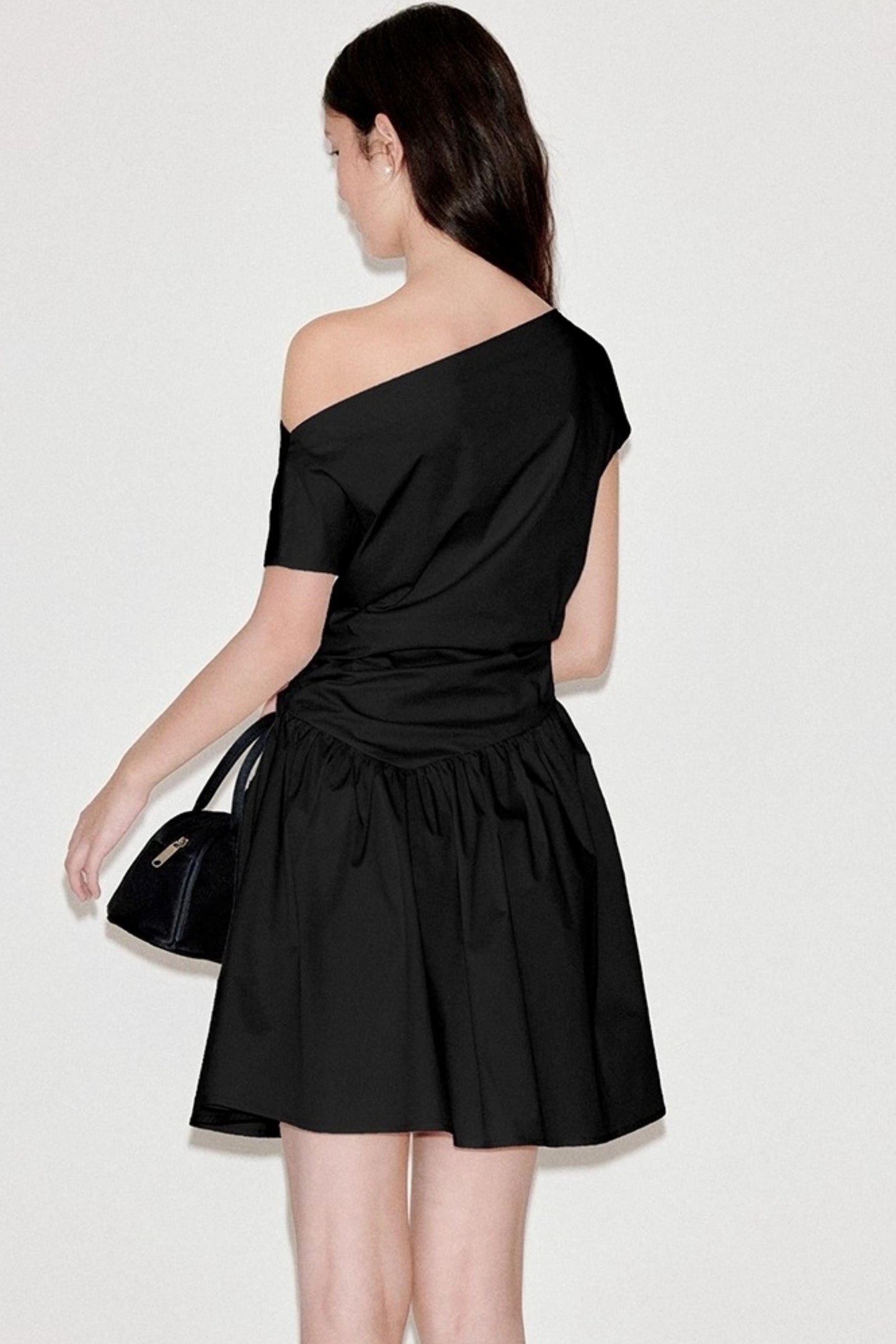 Upright Pleated Shoulder Dress
