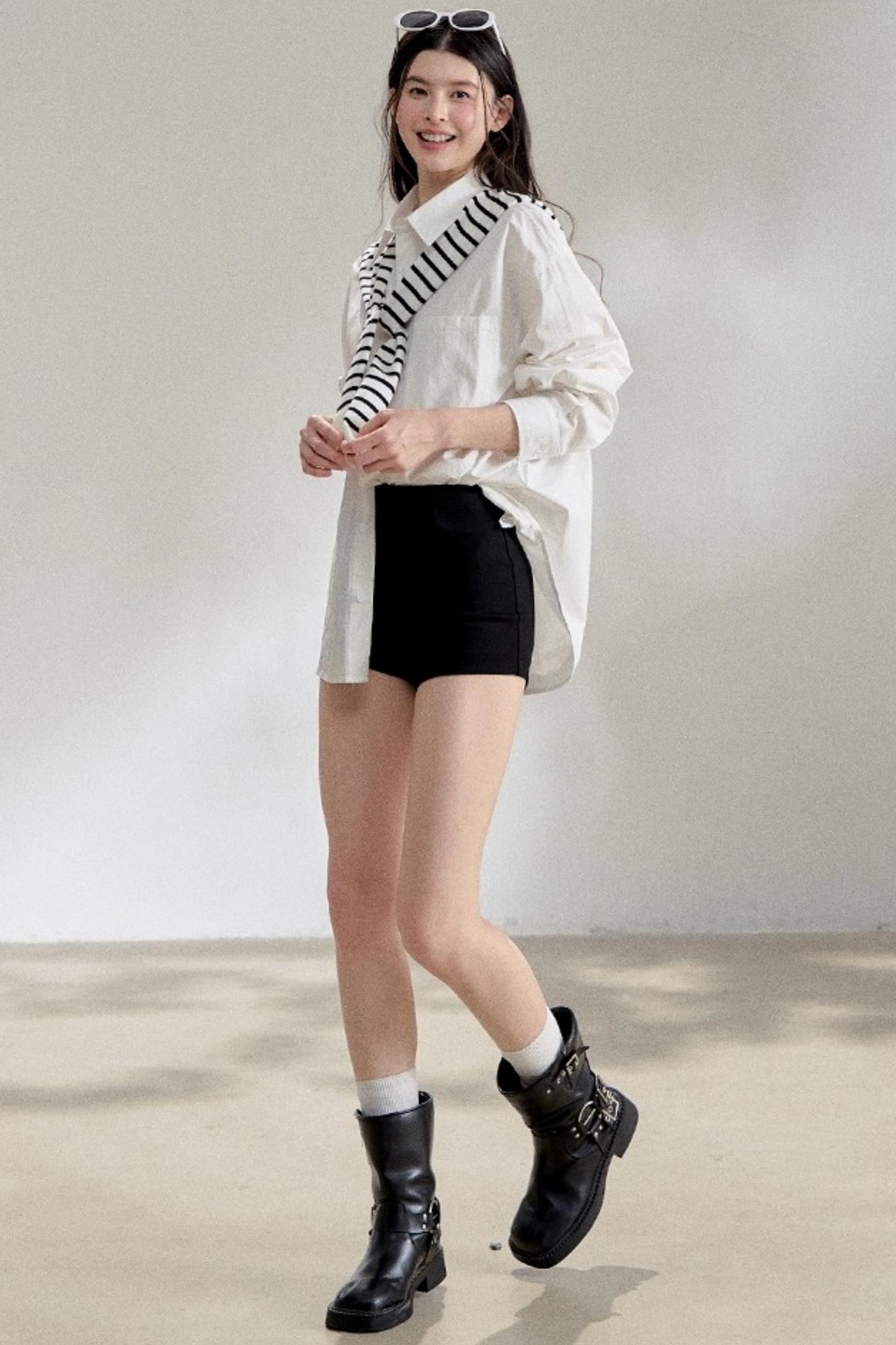 White Striped Oversize Shirt