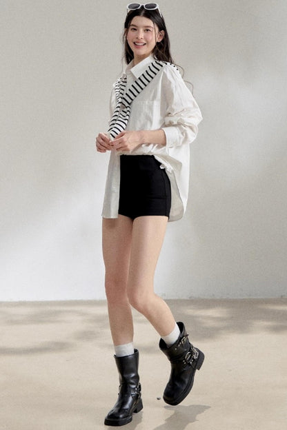 White Striped Oversize Shirt