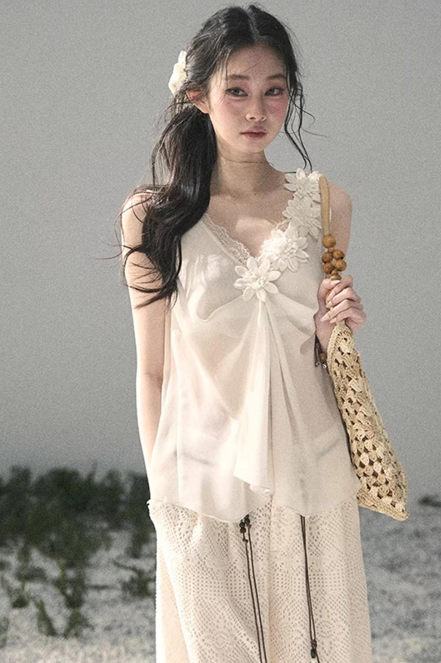 Silent Rose Semi-Sheer Lace T-Shirt