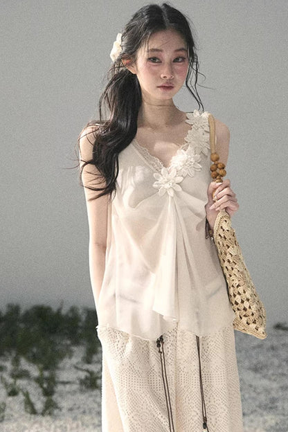 Silent Rose Semi-Sheer Lace T-Shirt