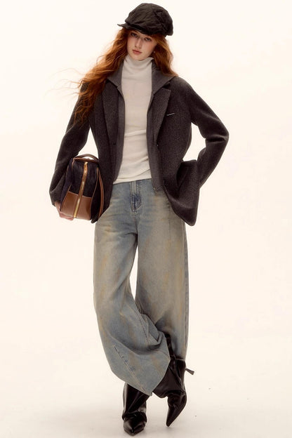 Wool-Blend Turtleneck Top